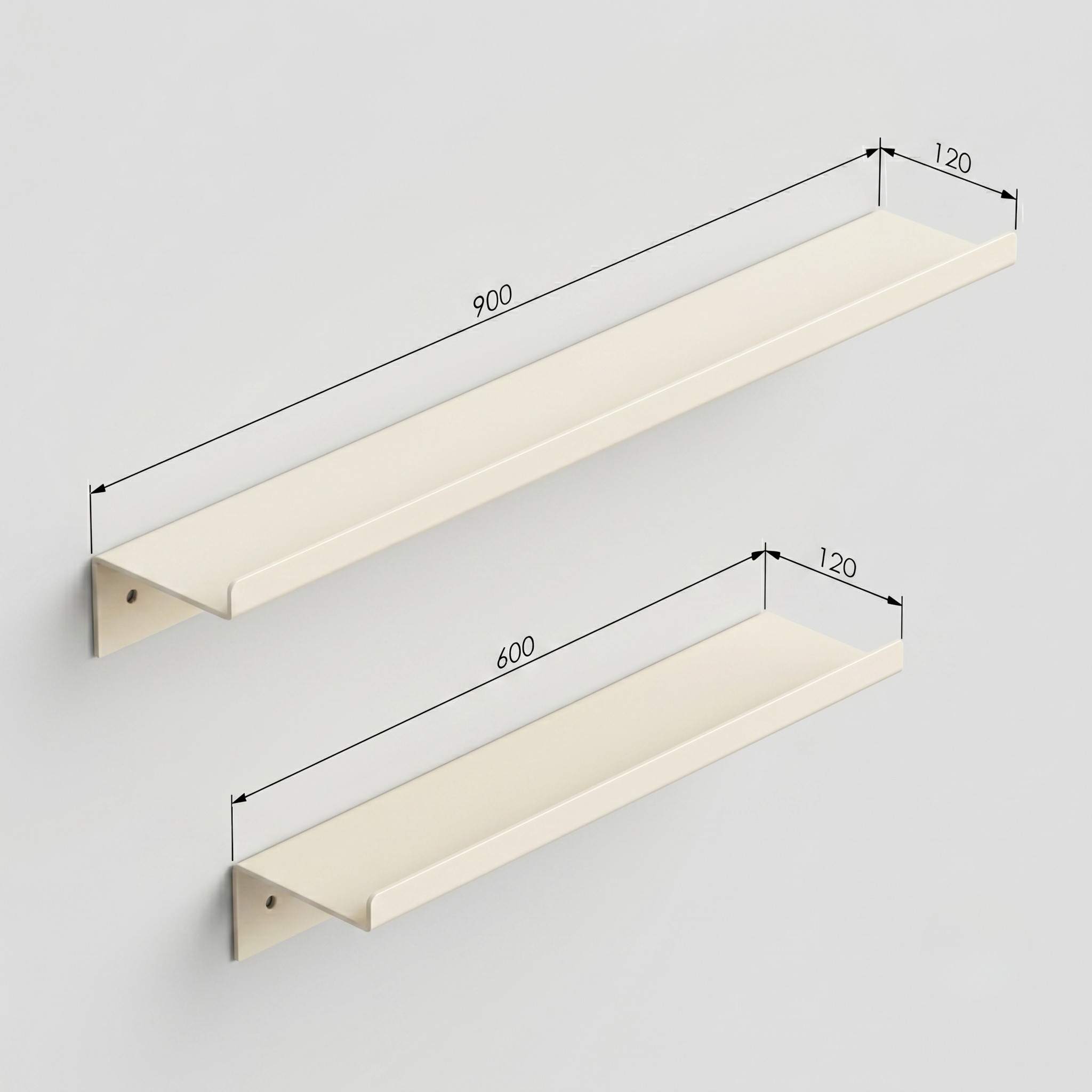 Edge Metal Duvar Rafı Seti (2'li) - DFM010