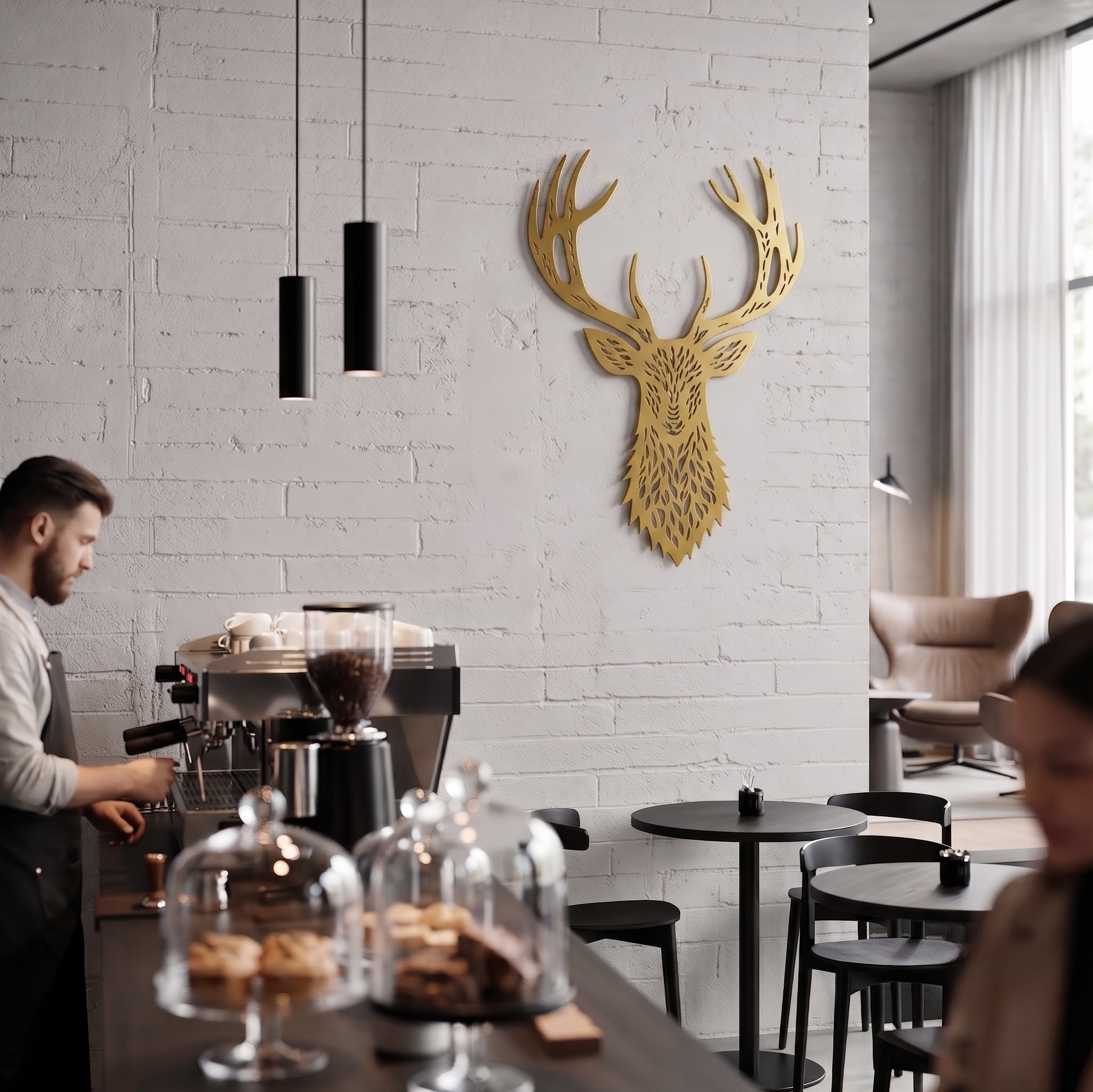 Majestic Stag - Geyik Kafası Metal Tablo -DF063