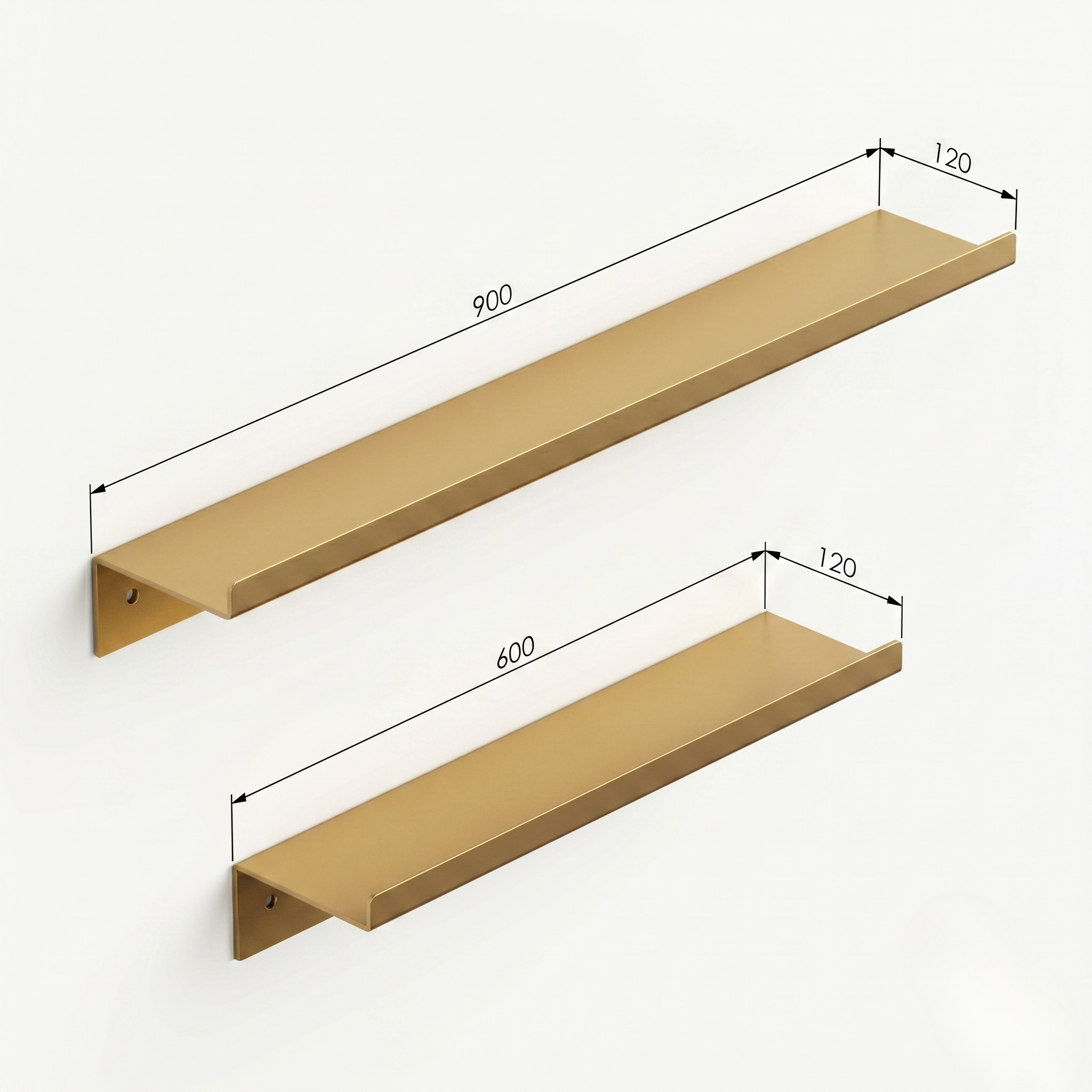 Edge Metal Duvar Rafı Seti (2'li) - DFM010