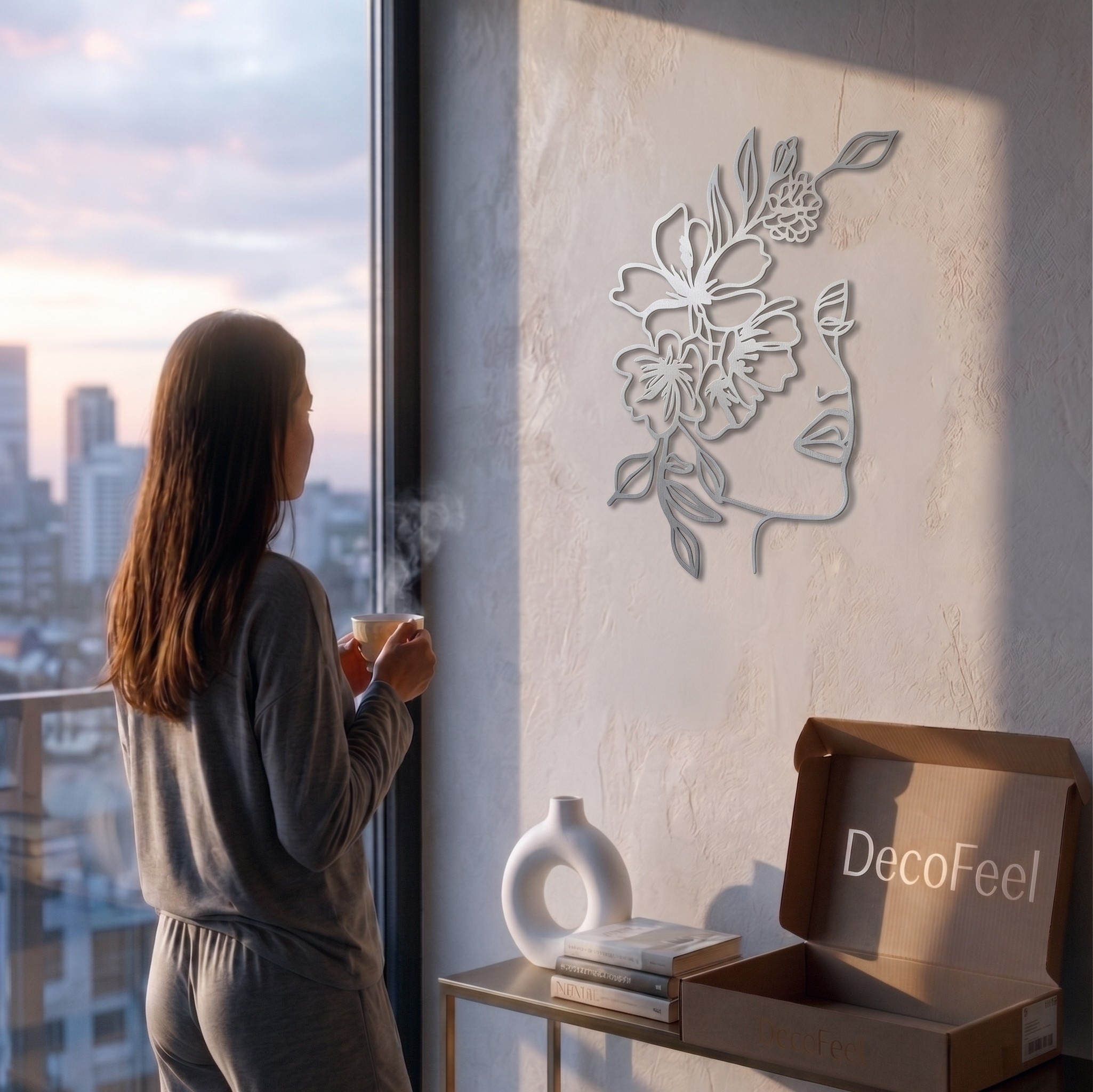 Flower Face Metal Tablo - DF033