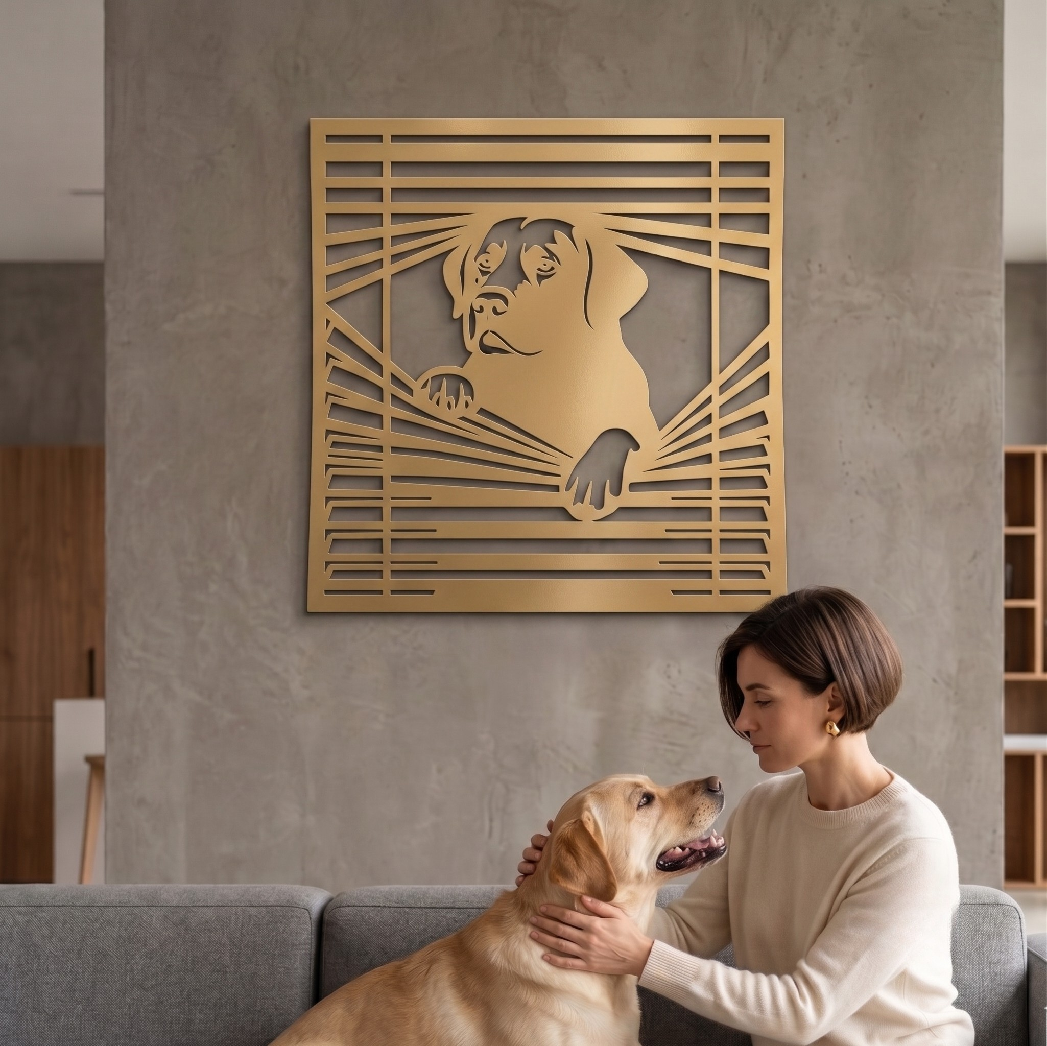 Window & Dog Metal Tablo - DF036