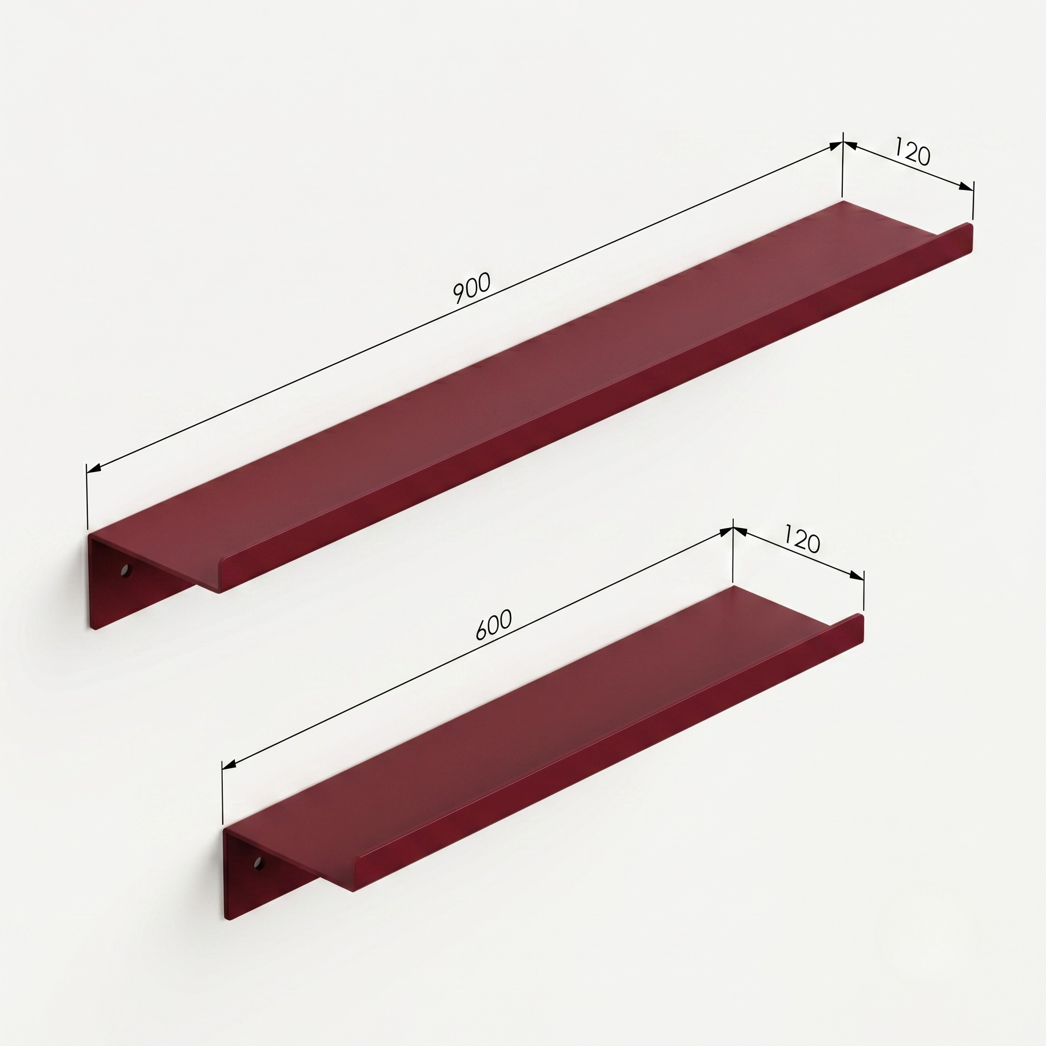 Edge Metal Duvar Rafı Seti (2'li) - DFM010