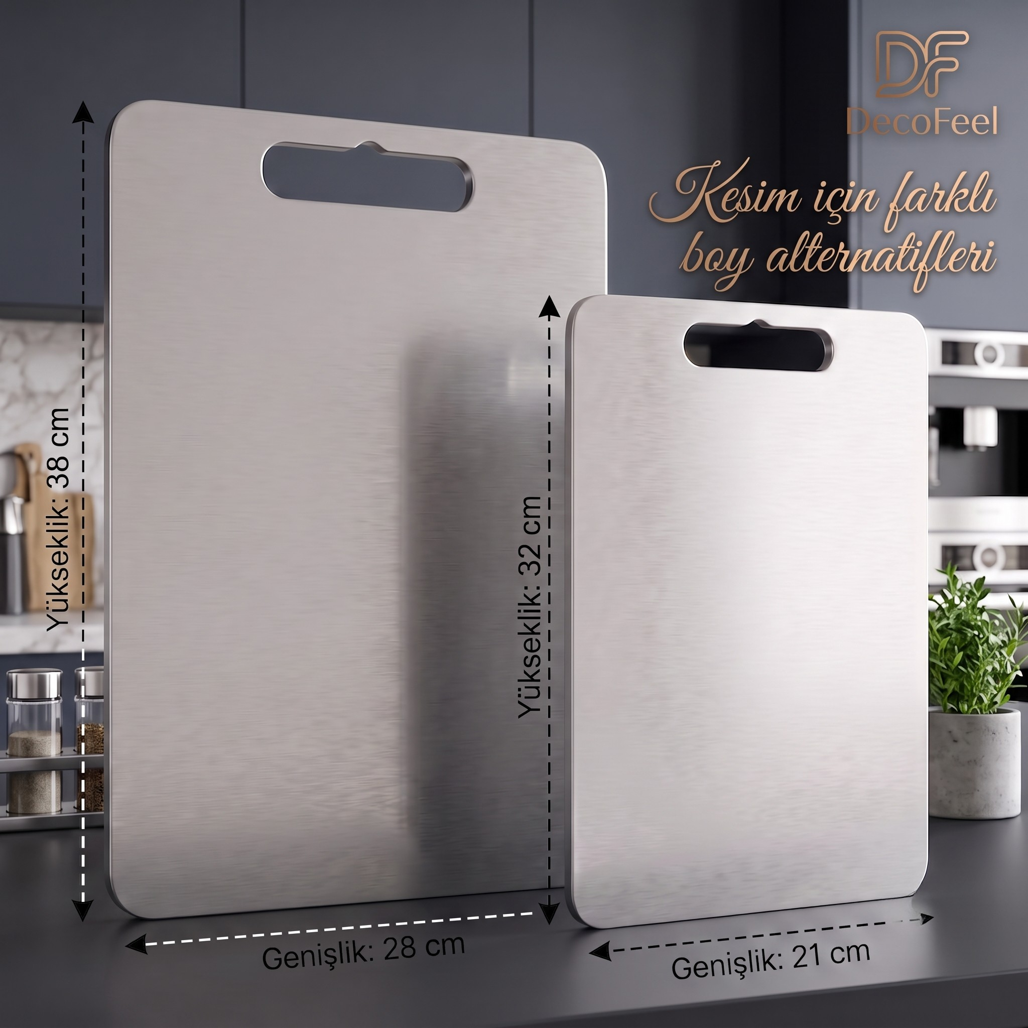 304 Kalite Paslanmaz Çelik Kesme Tahtası - DFK001