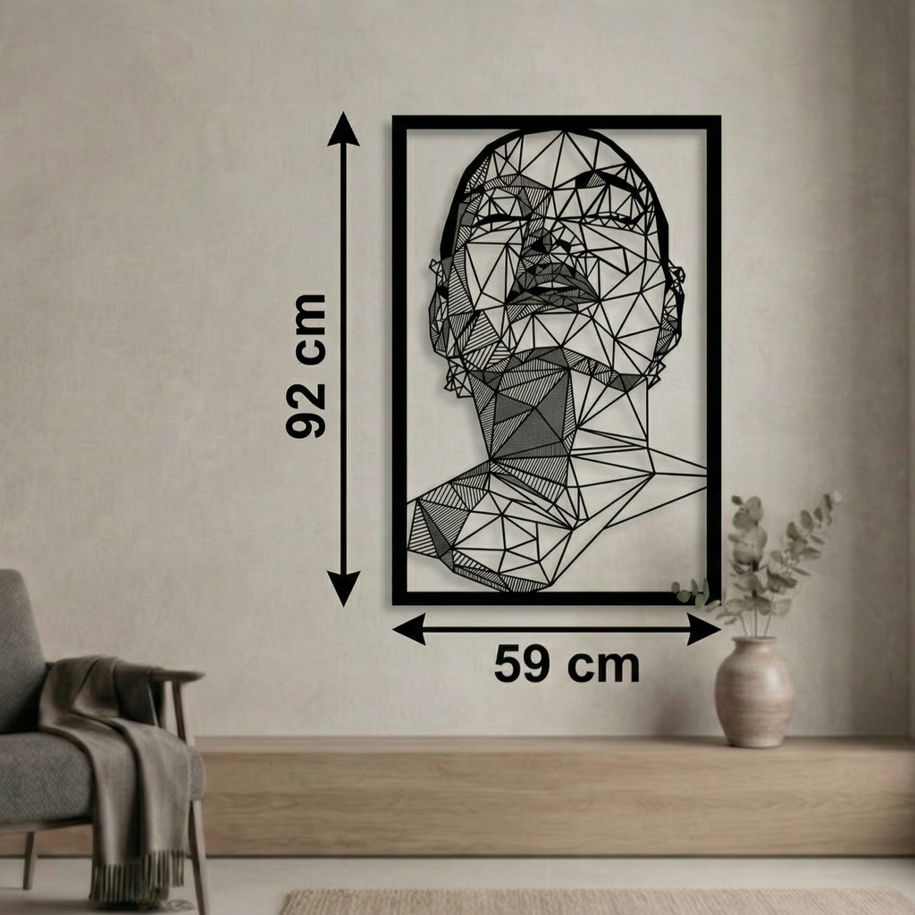 Modern Art Kadın Yüzü Metal Tablo - DF003