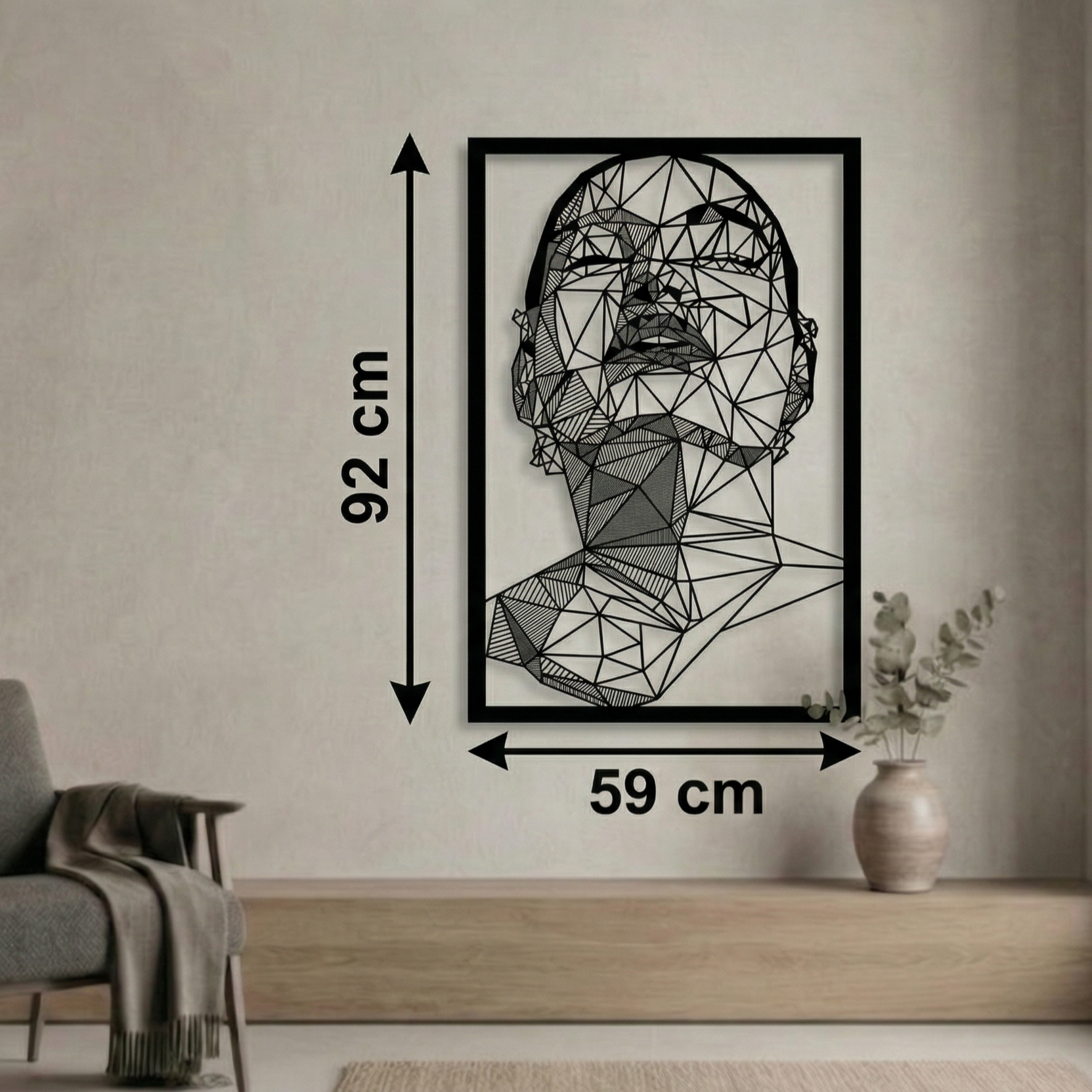 Modern Art Kadın Yüzü Metal Tablo - DF003