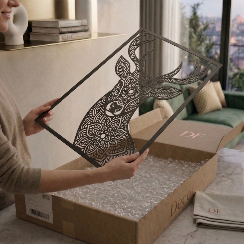 Mandala Geyiği Metal Tablo - DF016