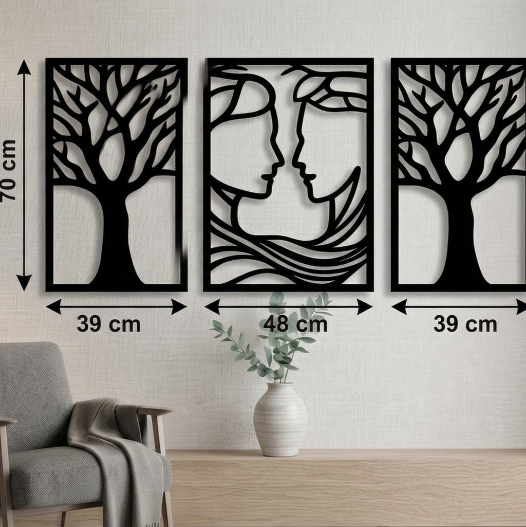 Life & Love 3'lü Metal Tablo Seti - DF025