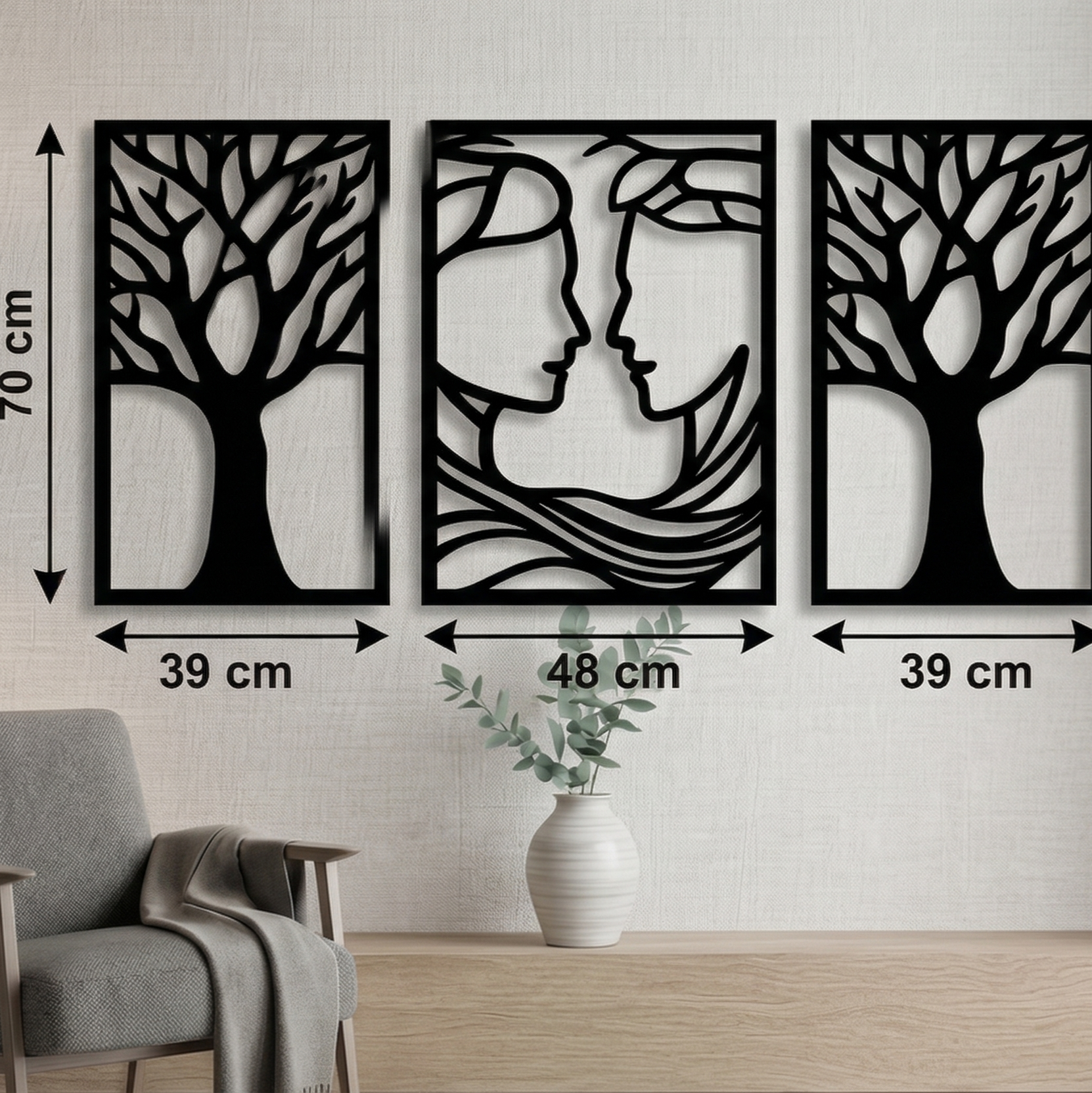 Life & Love 3'lü Metal Tablo Seti - DF025