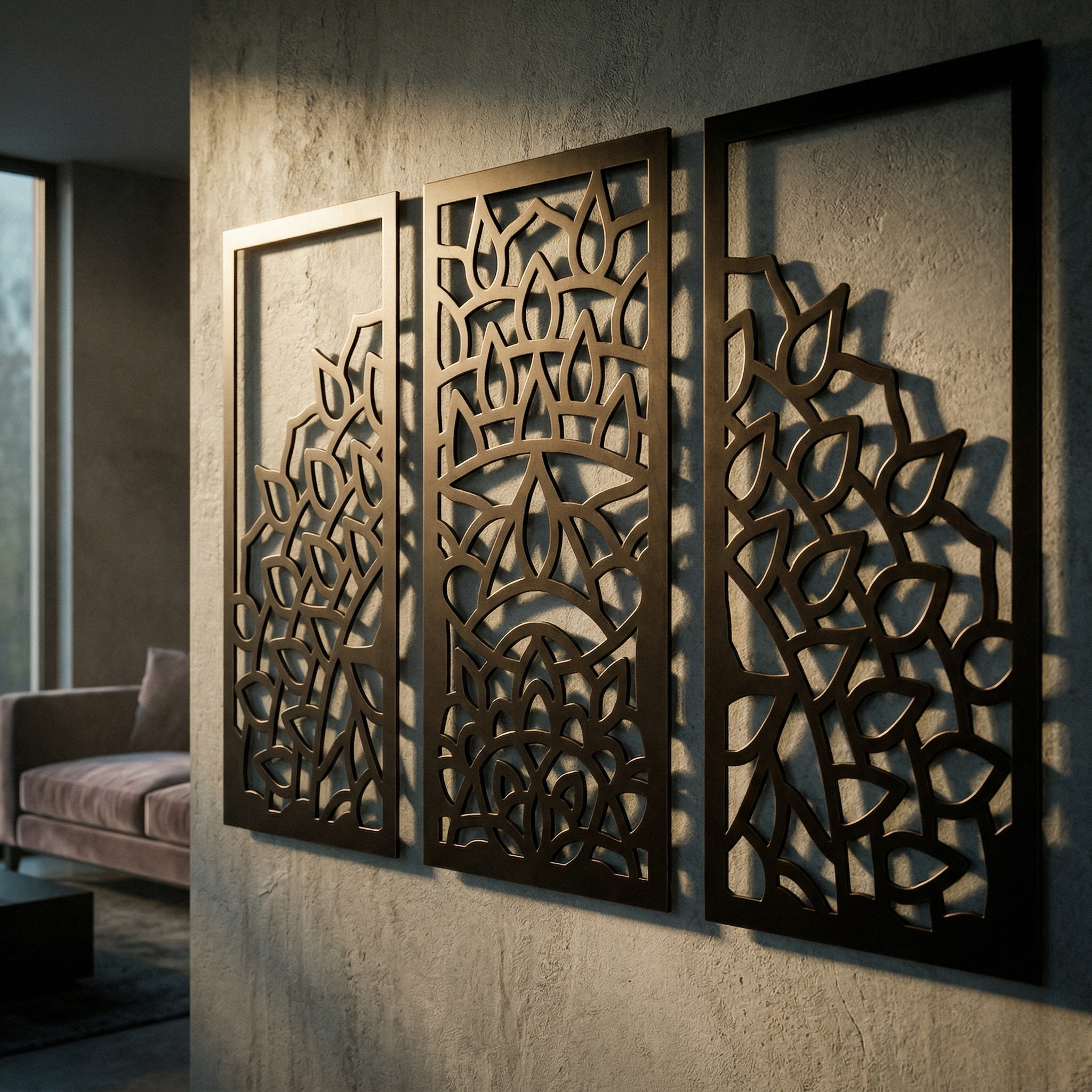 Sacred Geometry 3'lü Metal Tablo Seti - DF026