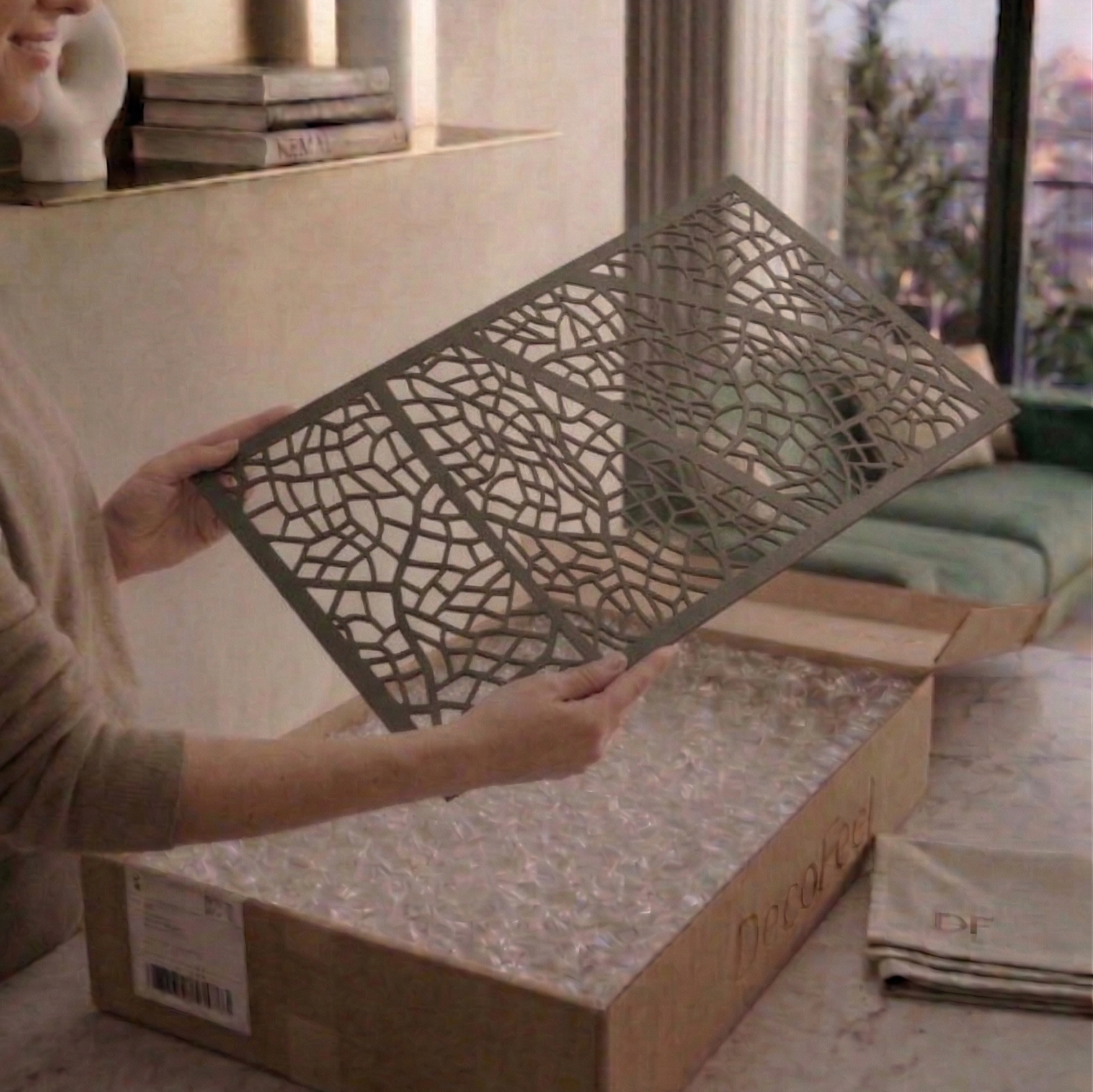 Leaf Vein 3'lü Metal Tablo Seti - DF027