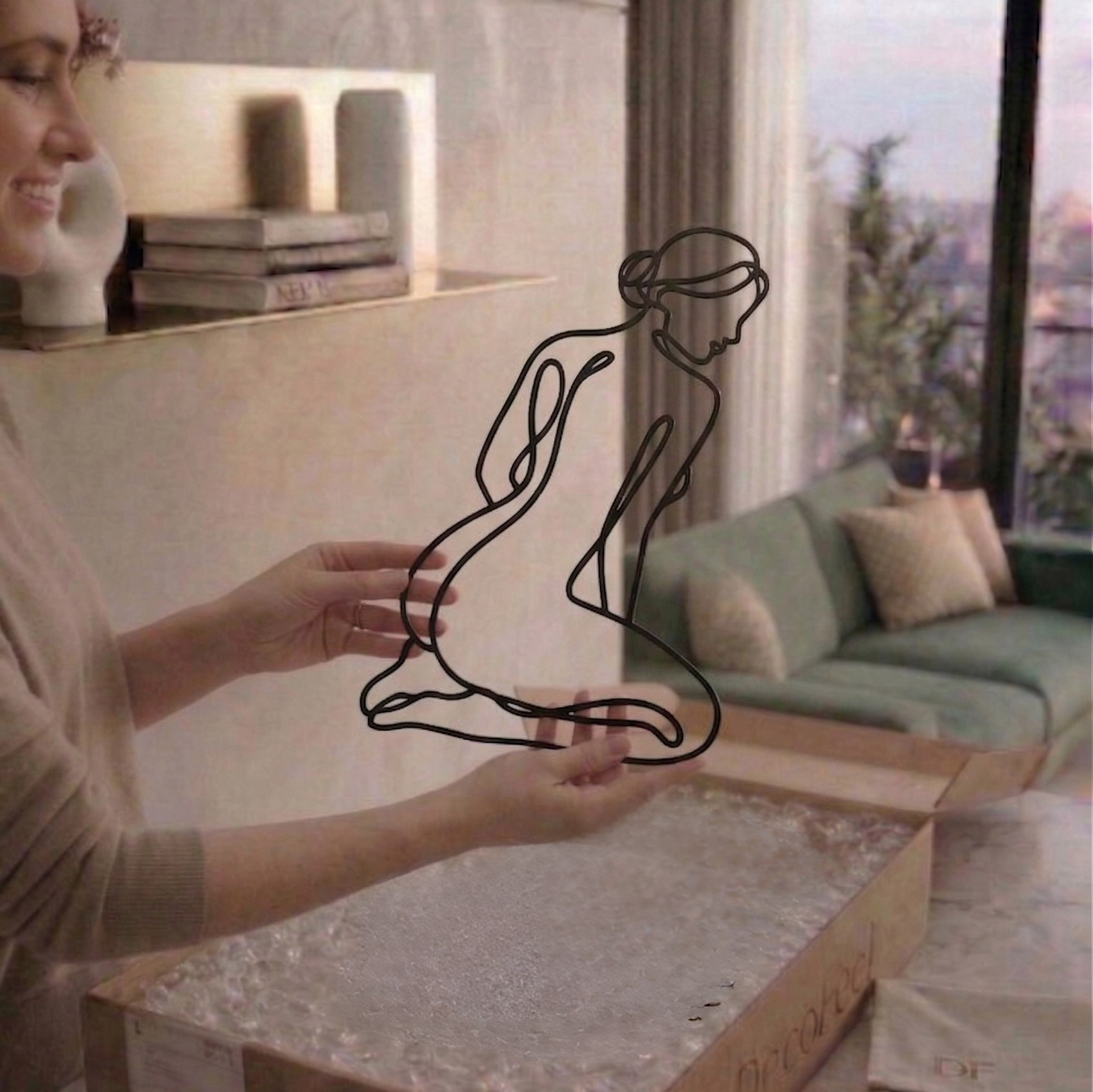 Pure Line Woman Metal Tablo - DF032