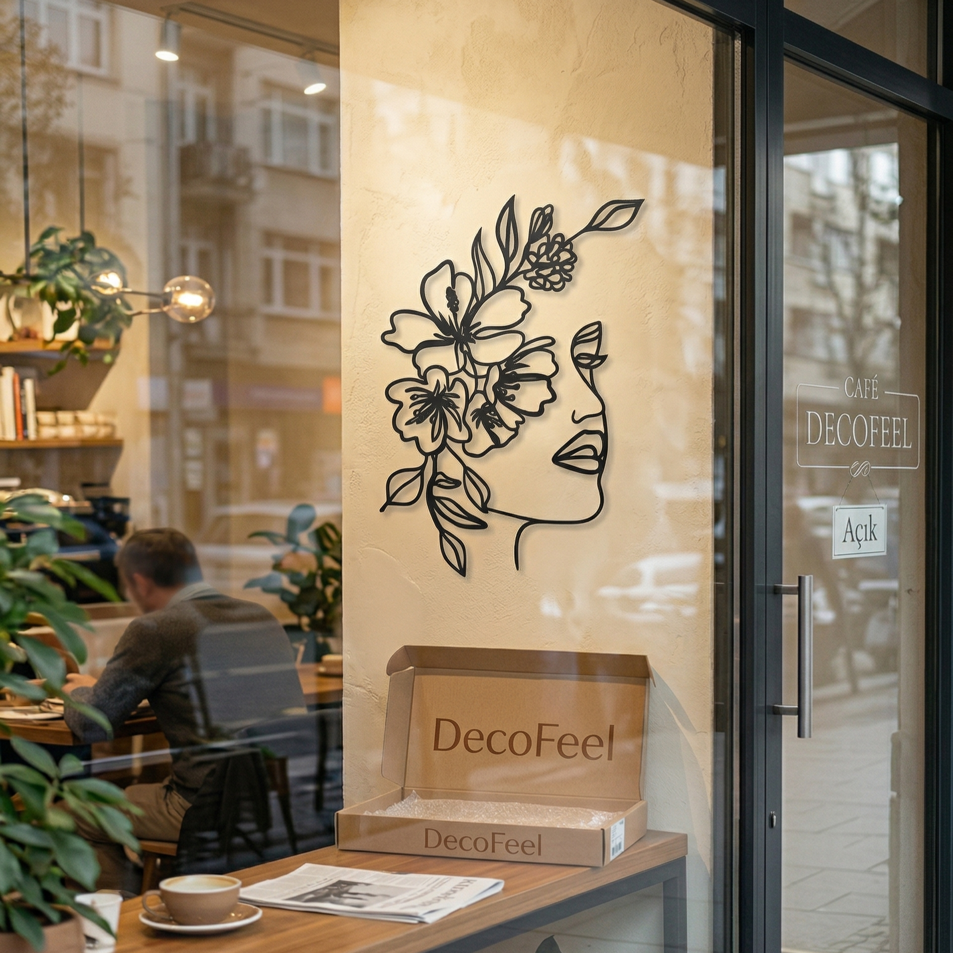 Flower Face Metal Tablo - DF033