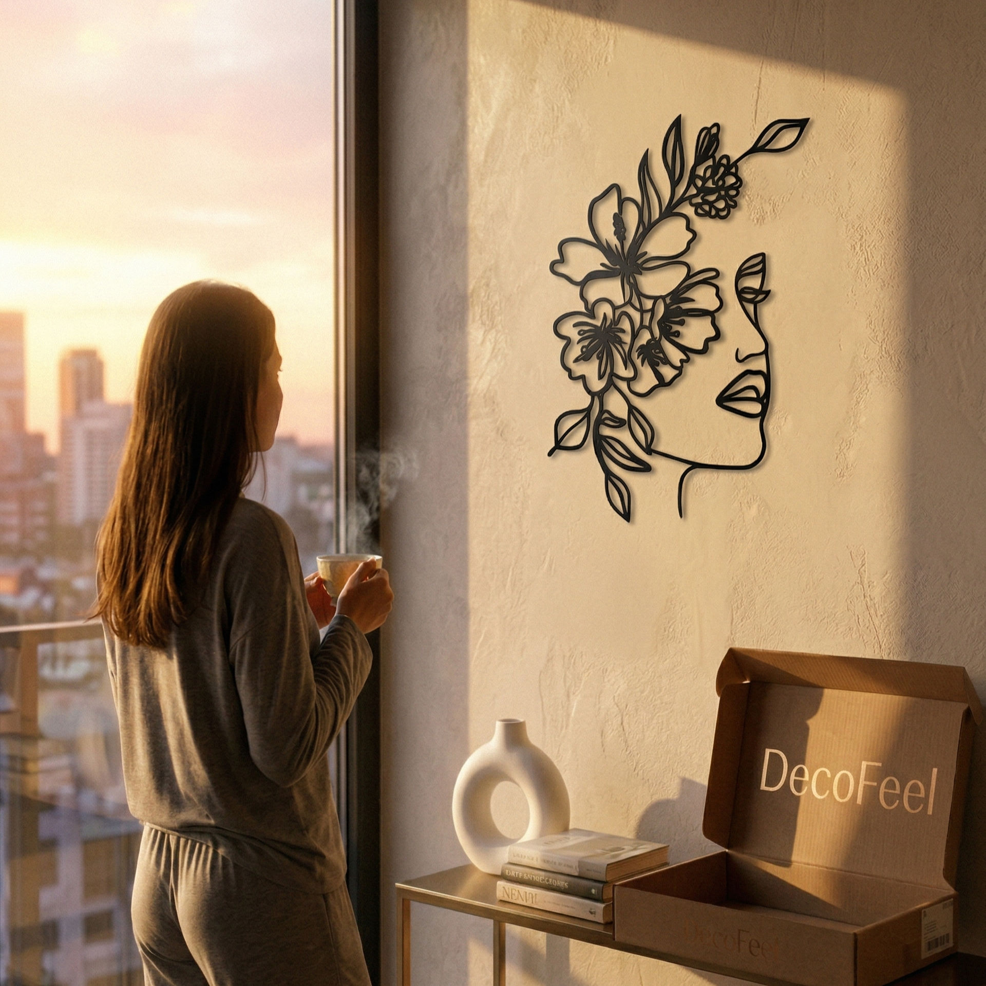 Flower Face Metal Tablo - DF033