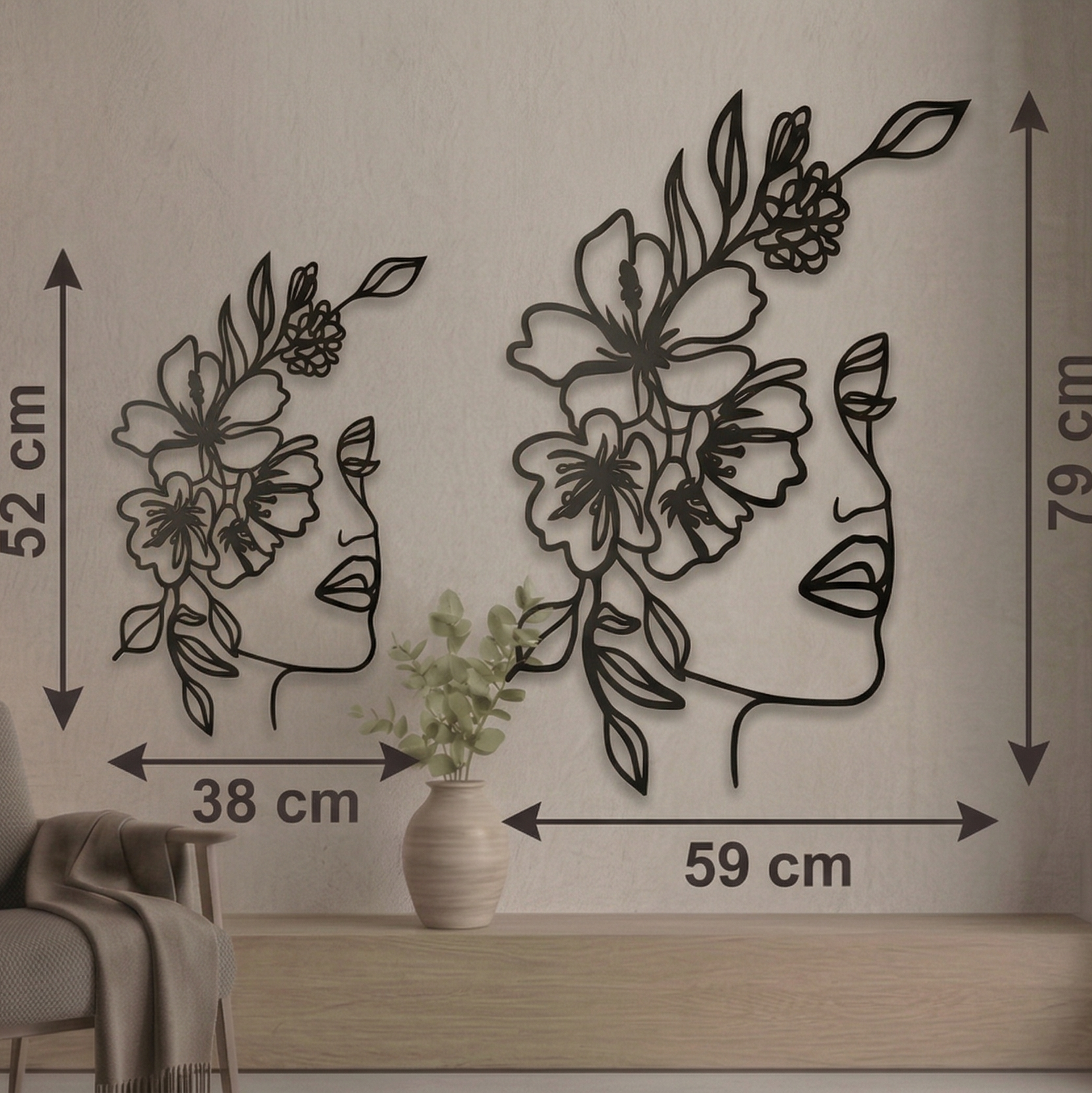 Flower Face Metal Tablo - DF033