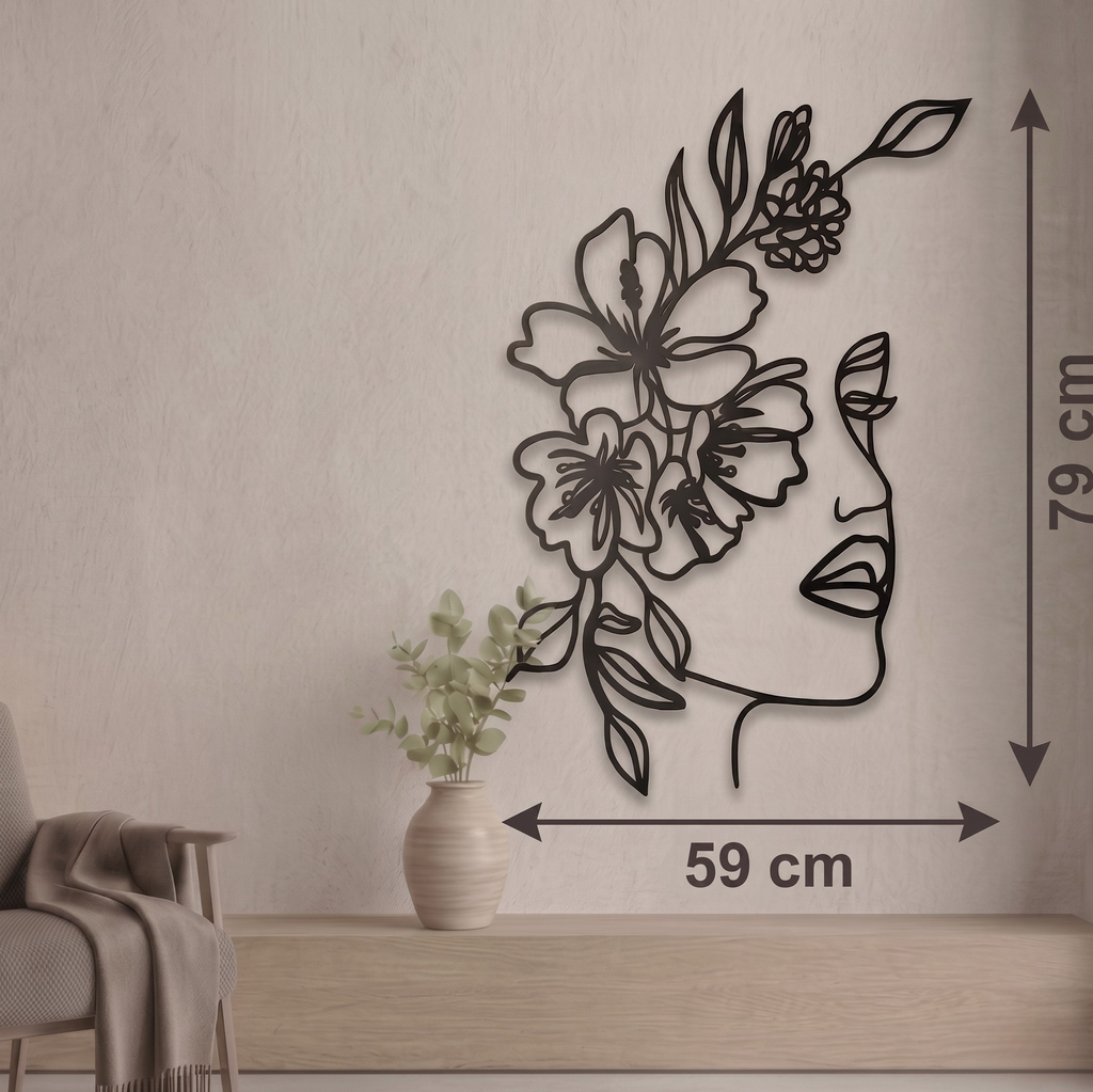 Flower Face Metal Tablo - DF033