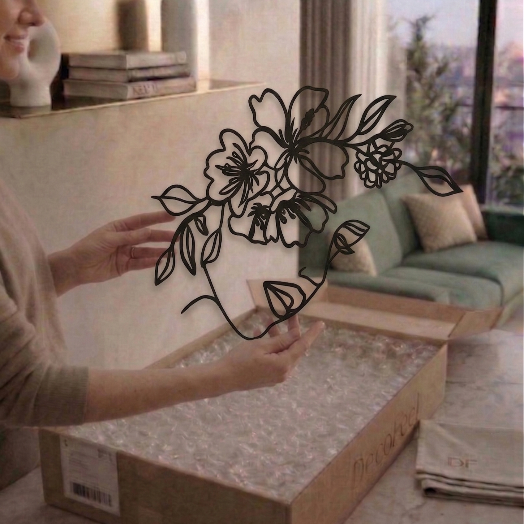 Flower Face Metal Tablo - DF033