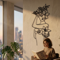 Flora Silhouette Woman Metal Tablo - DF034