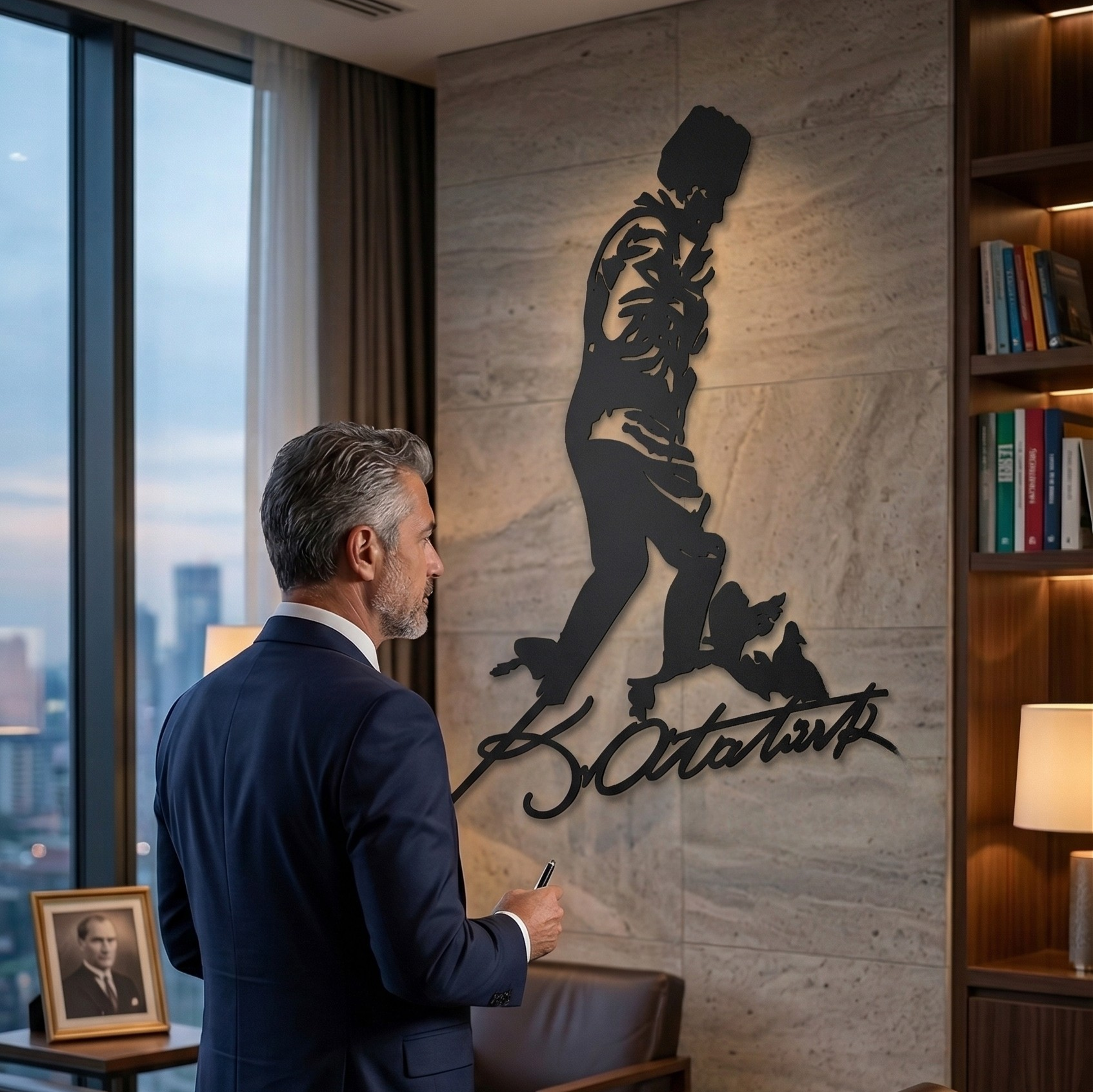 K. Atatürk İmzalı Metal Tablo - DF035