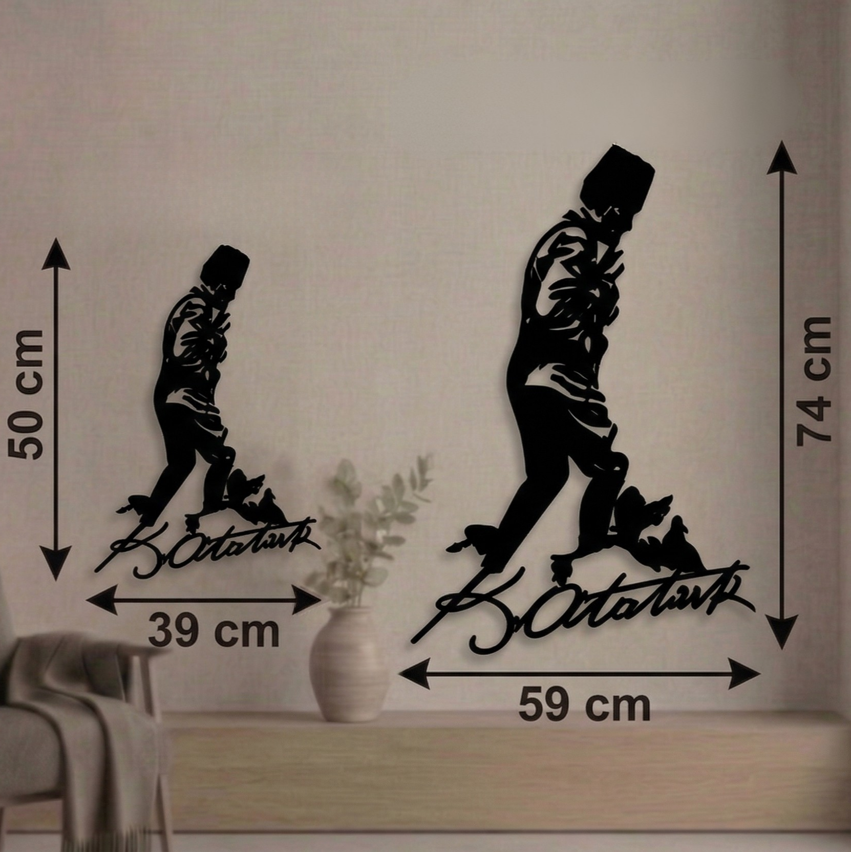 K. Atatürk İmzalı Metal Tablo - DF035