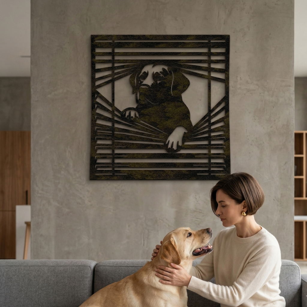 Window & Dog Metal Tablo - DF036