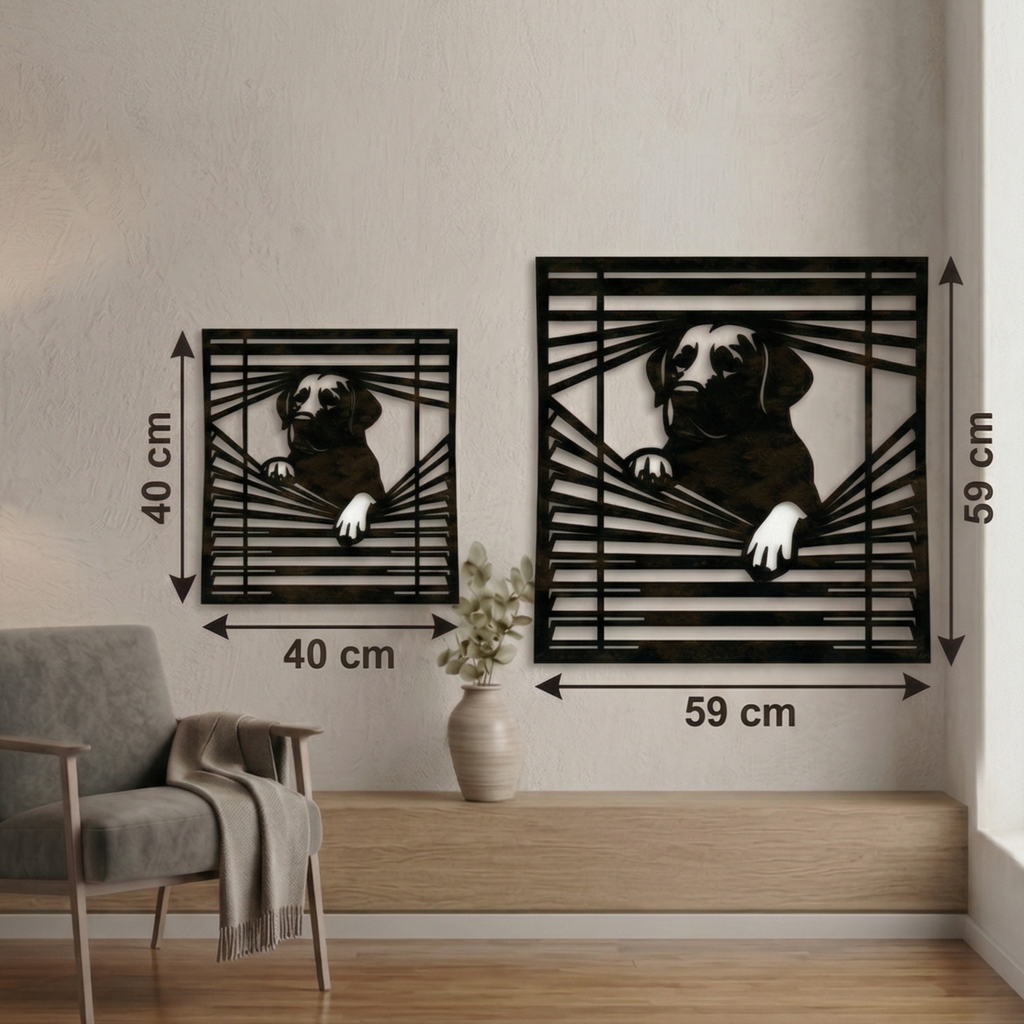 Window & Dog Metal Tablo - DF036
