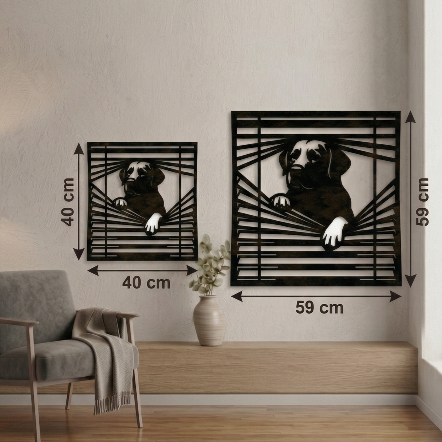 Window & Dog Metal Tablo - DF036