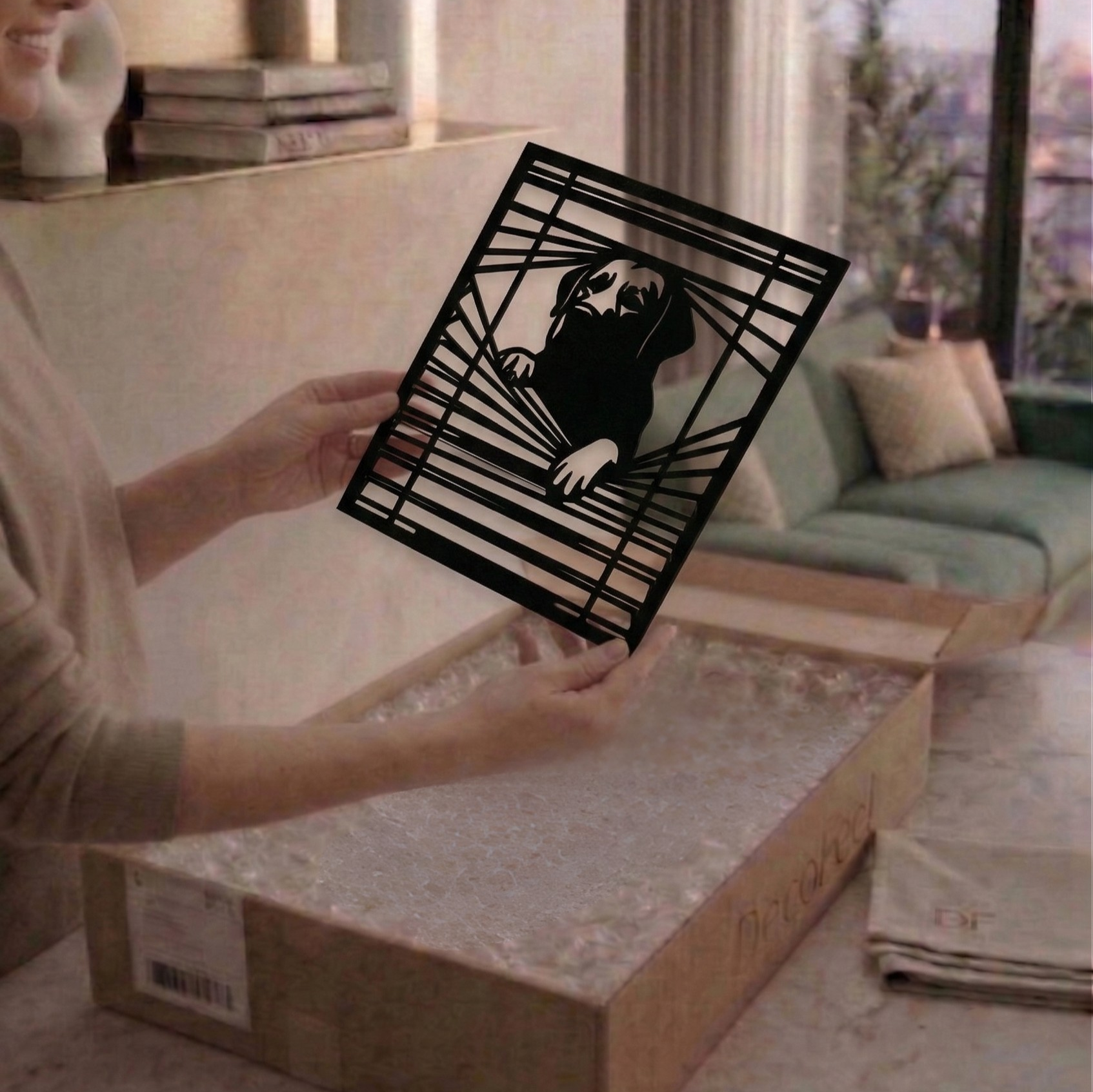 Window & Dog Metal Tablo - DF036