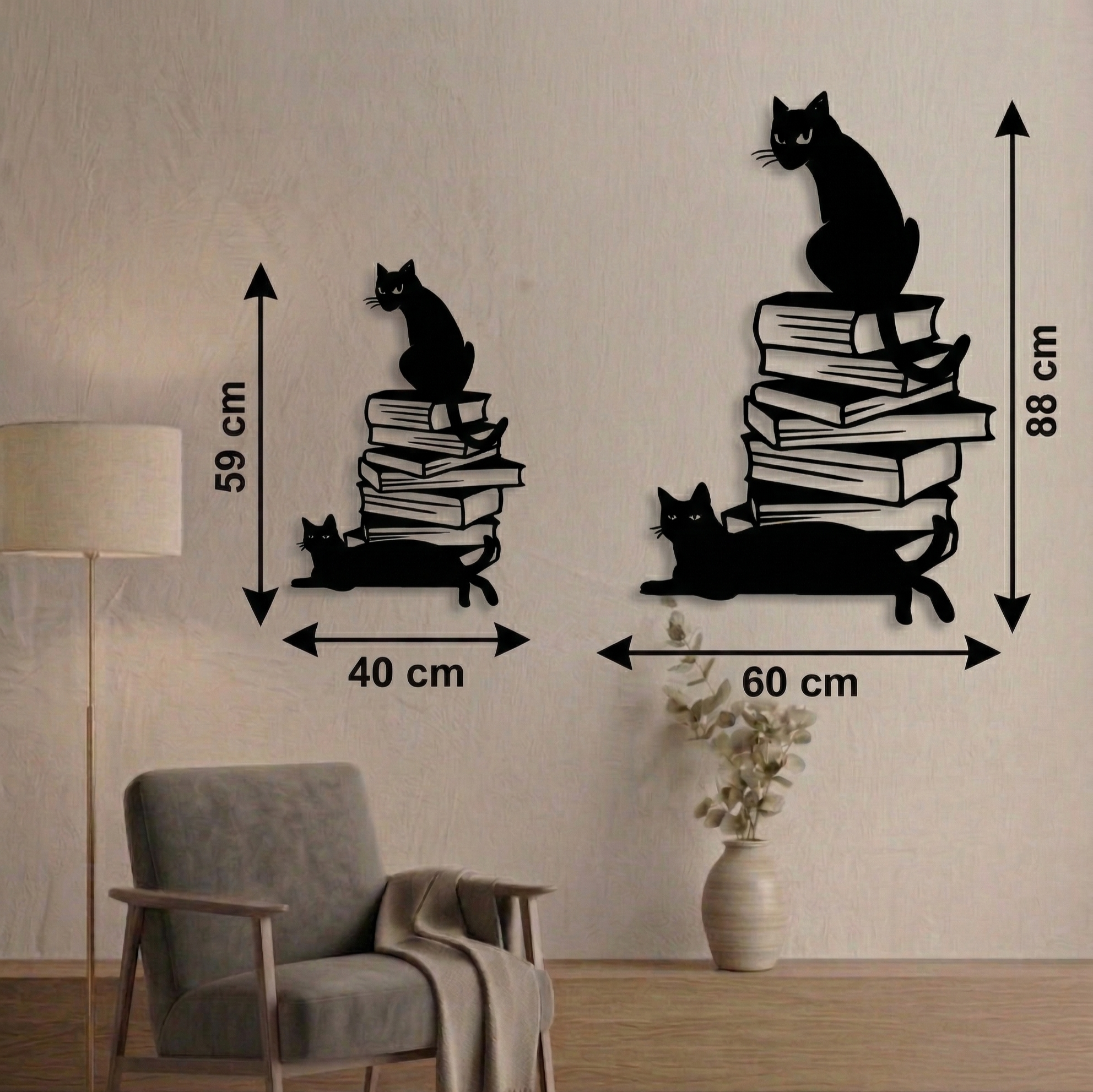 Kitap Kurdu Kedi Metal Tablo - DF040