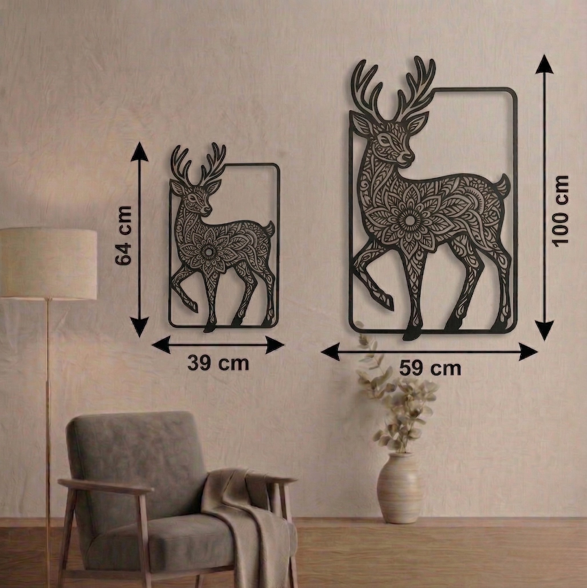 Noble Deer Metal Tablo - DF041