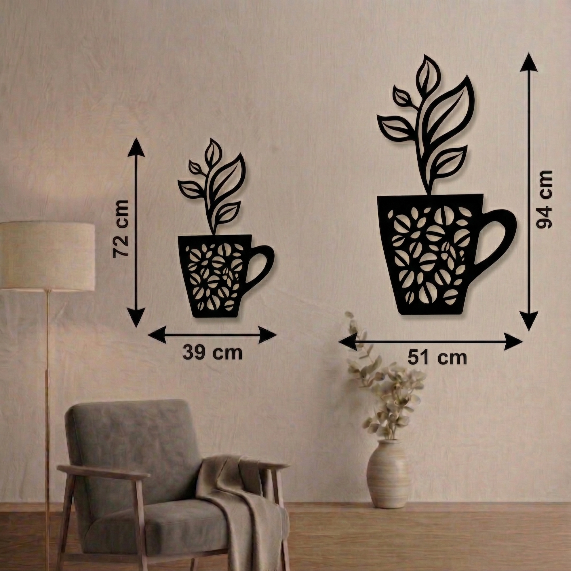 Çekirdekten Fincana Metal Tablo - DF045