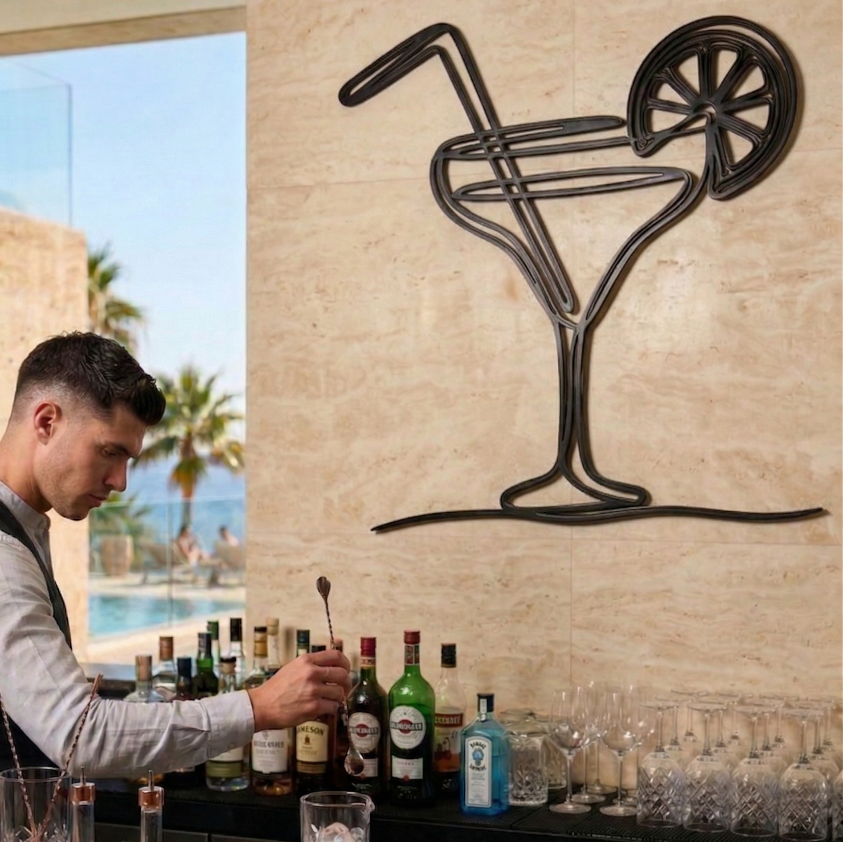 Cocktail Time Metal Tablo - DF048