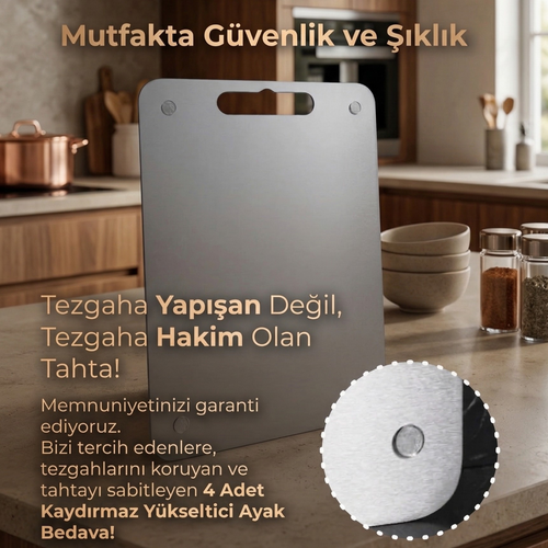 304 Kalite Paslanmaz Çelik Kesme Tahtası - DFK001