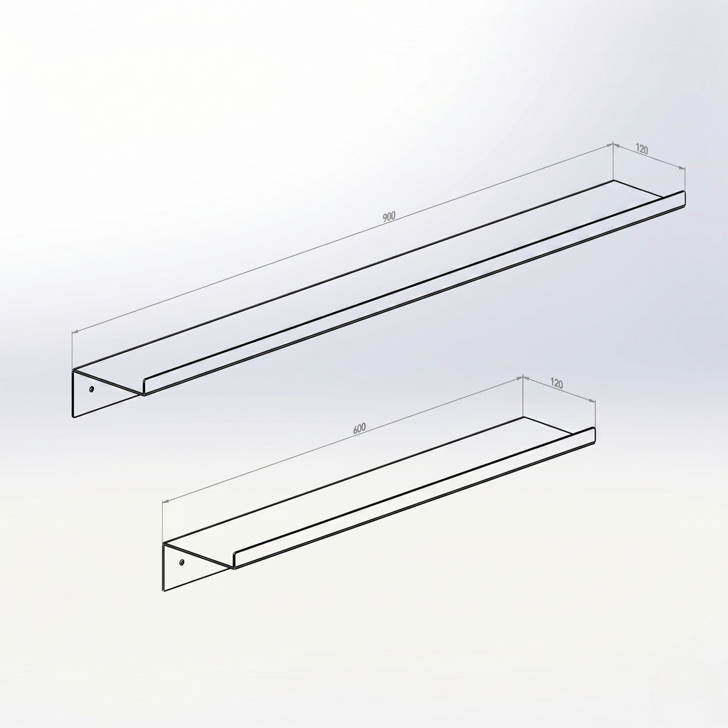 Edge Metal Duvar Rafı Seti (2'li) - DFM010