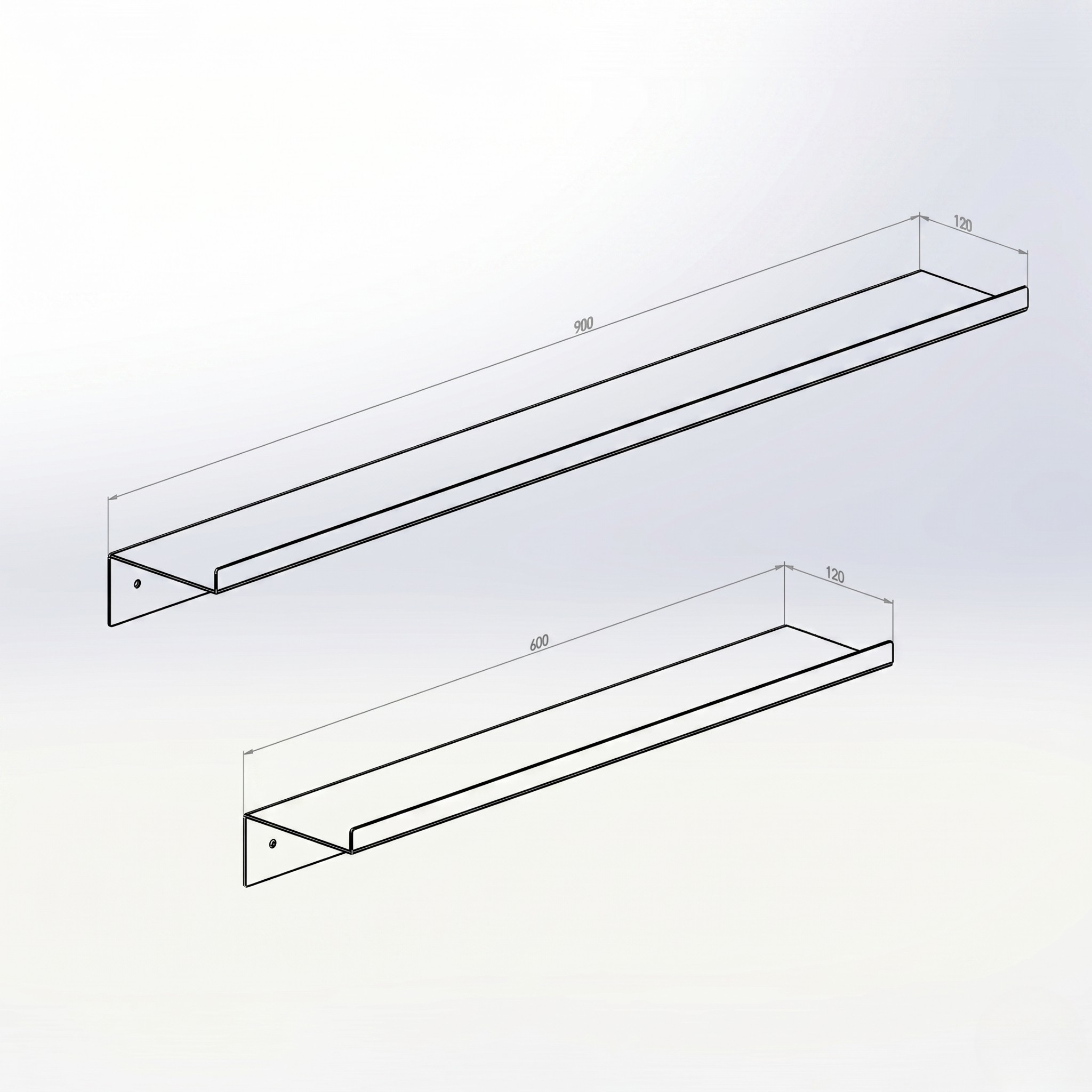 Edge Metal Duvar Rafı Seti (2'li) - DFM010