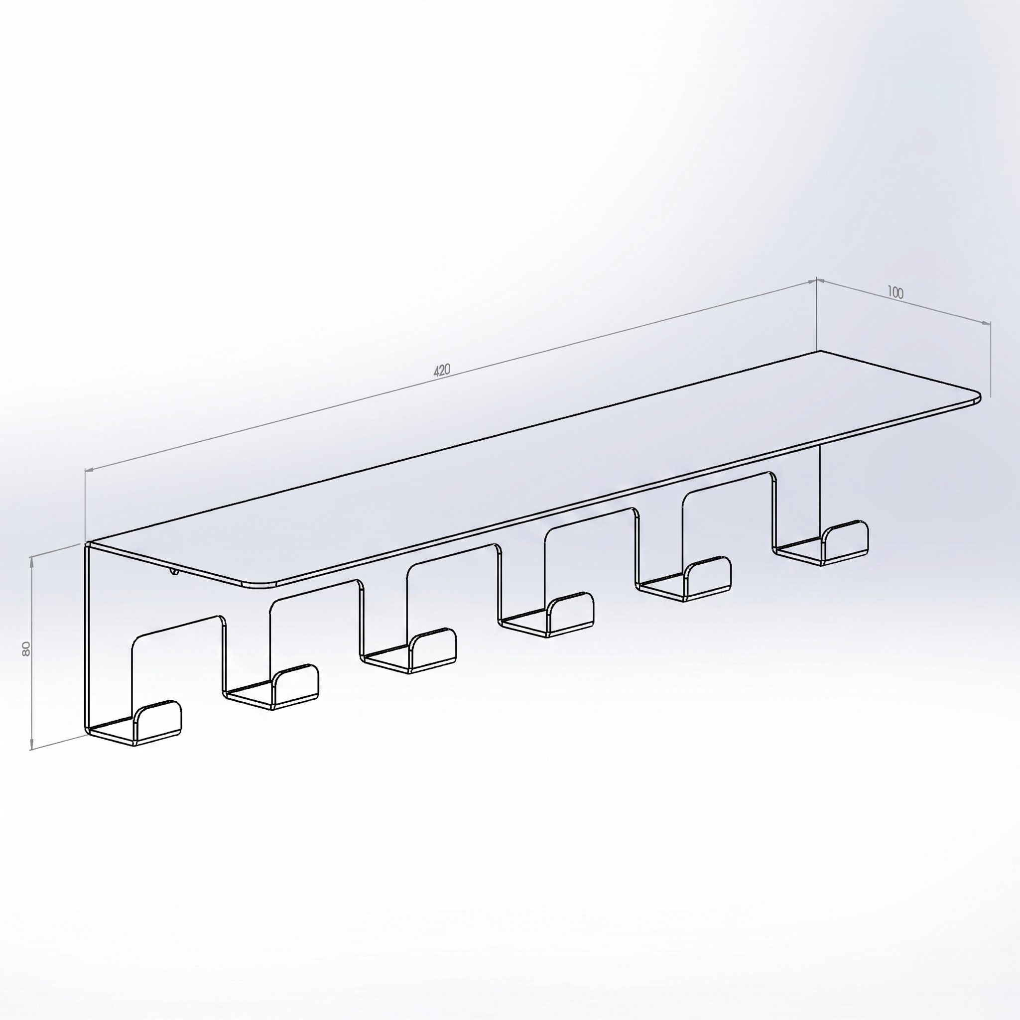 Quadra Metal Duvar Askılığı ve Düzenleyici Raf - DFM015