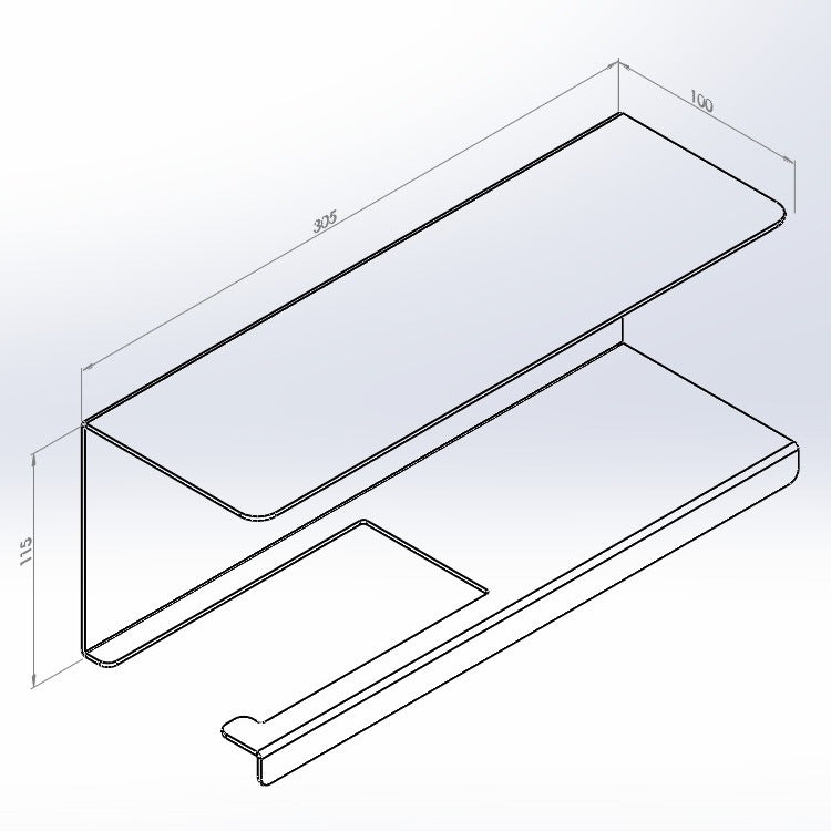 Pure XL Metal Raflı Tuvalet Kağıtlığı - DFM017