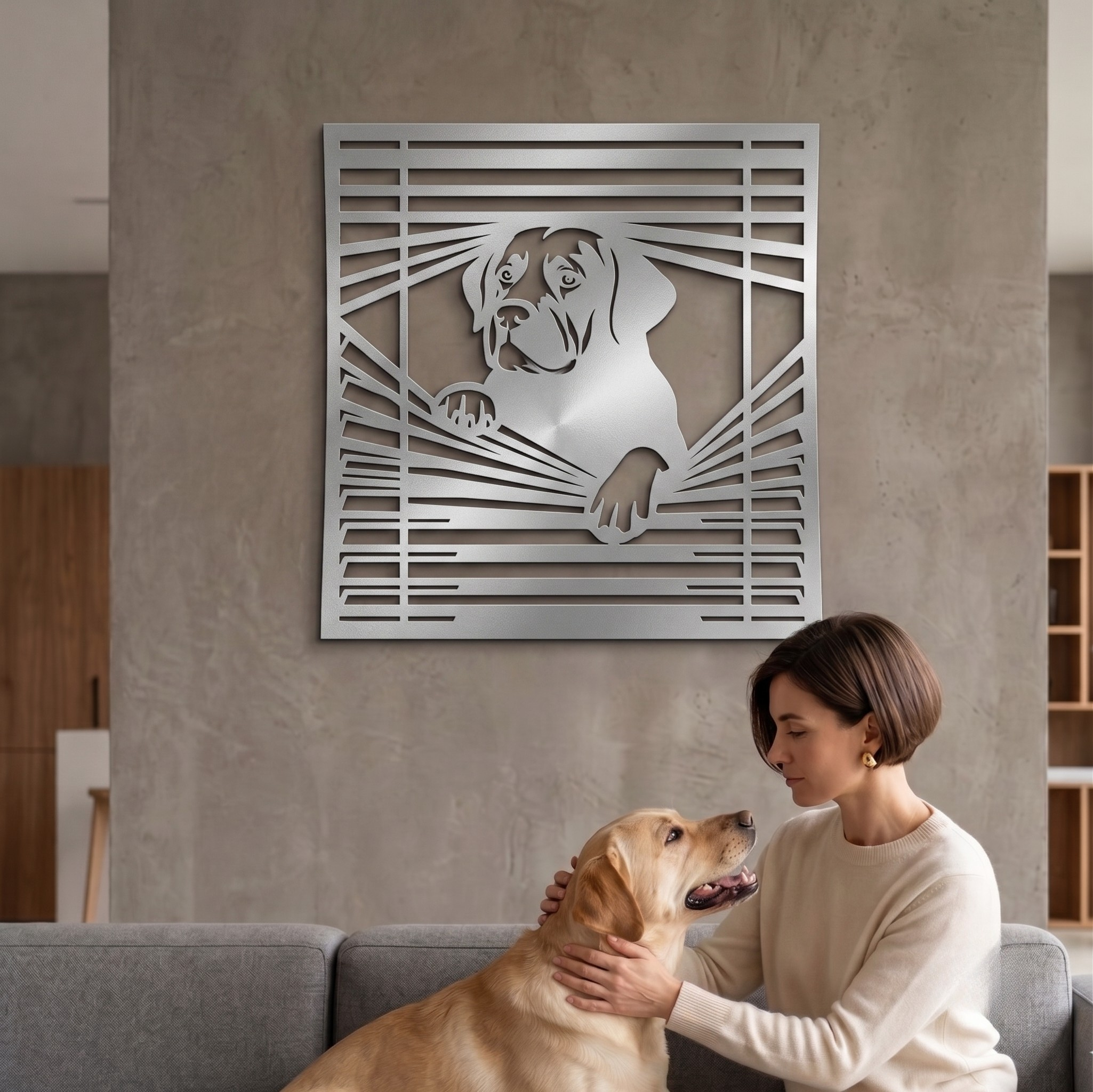 Window & Dog Metal Tablo - DF036