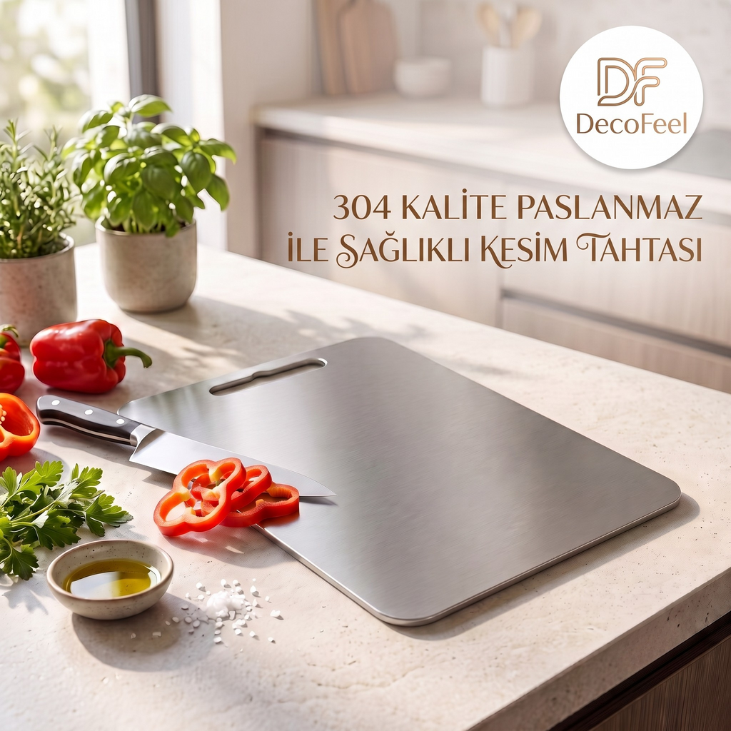 304 Kalite Paslanmaz Çelik Kesme Tahtası - DFK001