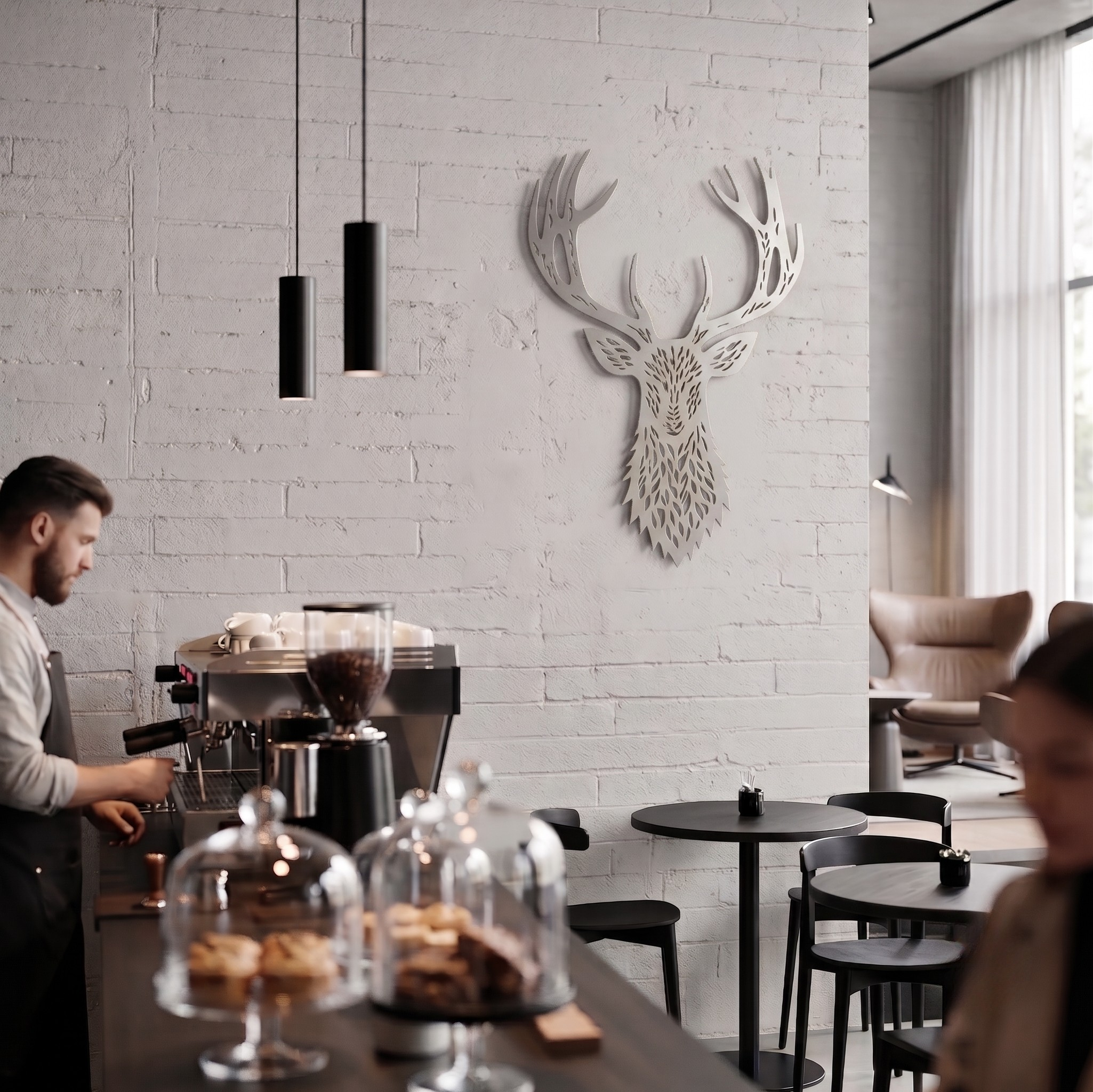 Majestic Stag - Geyik Kafası Metal Tablo -DF063